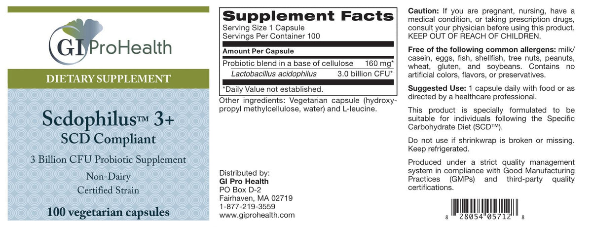 Order Scdophilus 3+ Probiotics for Immune Support - GI ProHealth